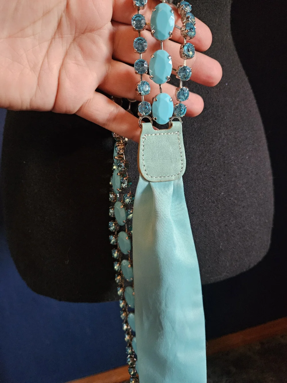 Source Unknown Turquoise Crystal Waist Belt
